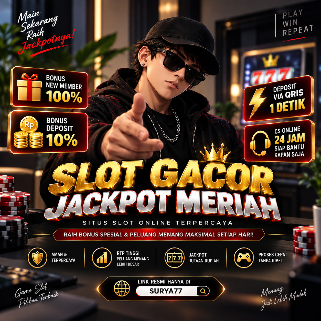 SURYA77 ノ Pilihan Situs Slot Gacor Deposit DANA 10rb Main Santai Tapi Peluang Cuan Besar